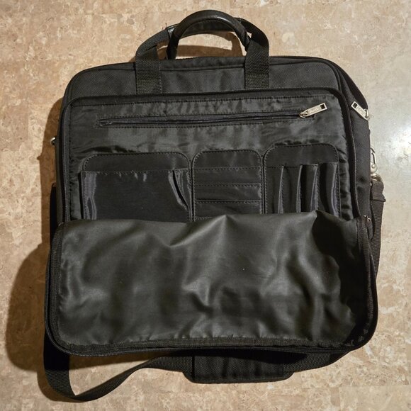 Jourdan Black Nylon Briefcase Messenger Laptop Case Bag - Picture 3 of 11